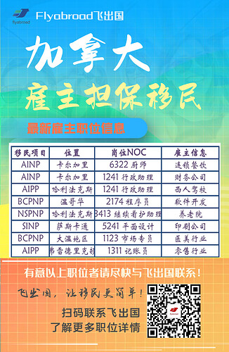 飞出国0712最新雇主担保职位信息