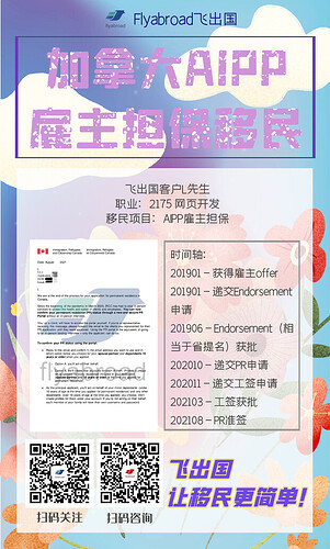 飞出国客户L先生2175网页开发AIPP雇主担保PR准签